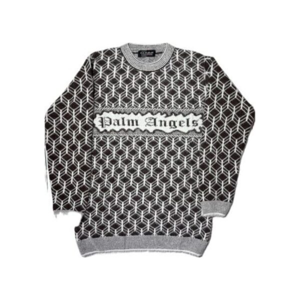 Hair Pullover Palm Angels Print Checks Sweater