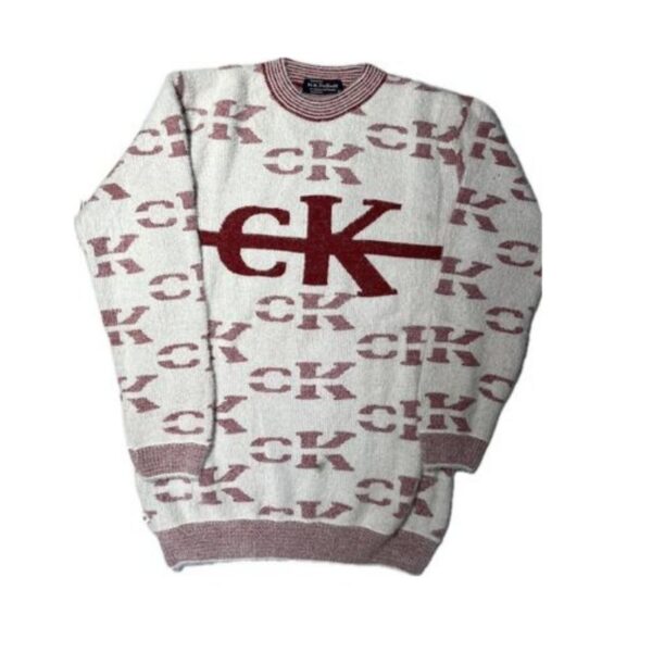 Hair Pullover Ck Print Sweater White