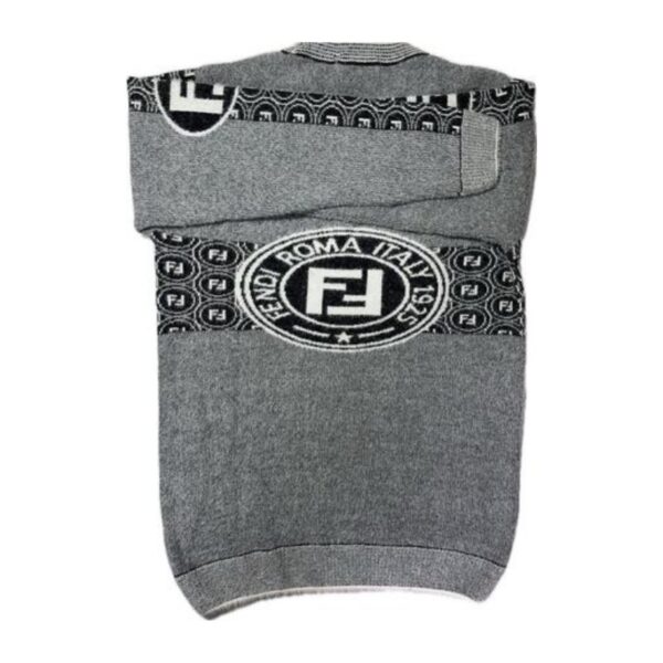 Gray Hair Pullover Fashion Print Checks Sweater M,L - Image 3