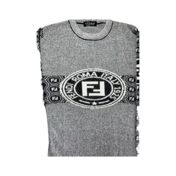 Gray Hair Pullover Fashion Print Checks Sweater M,L - Image 4